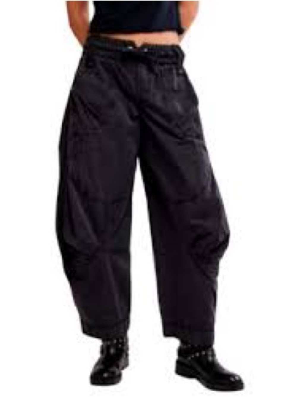 Free People Black We The Free Onset Pull-On Cargo Pants M - Picture 2 of 4